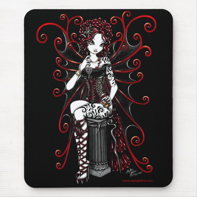 Mousepad Fada Tattooed vermelho do espartilho de Sasha (Frente)