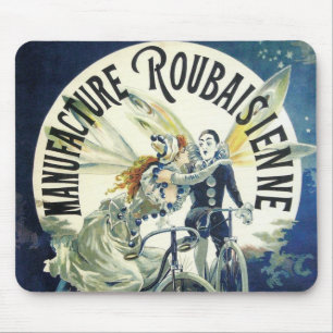 Mousepad Fadas Art Nouveau Antigas, Pierrot da Bicicleta da