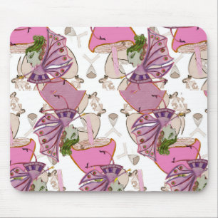 Mousepad Fadas de cogumelos rosa-Mousepad design