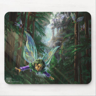 Mousepad Fadas Florestais e Castelo de Cascata