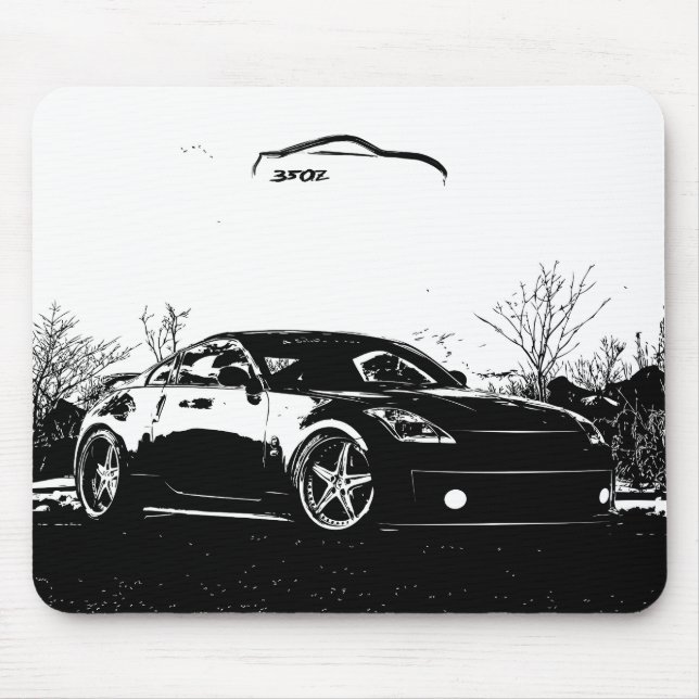 Mousepad Fairlady 350Z com curso preto da escova (Frente)