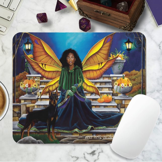 Mousepad Fairy Guardian Doberman Dog (Criador carregado)