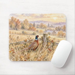 Mousepad Faisão de Outono em Campo Rural