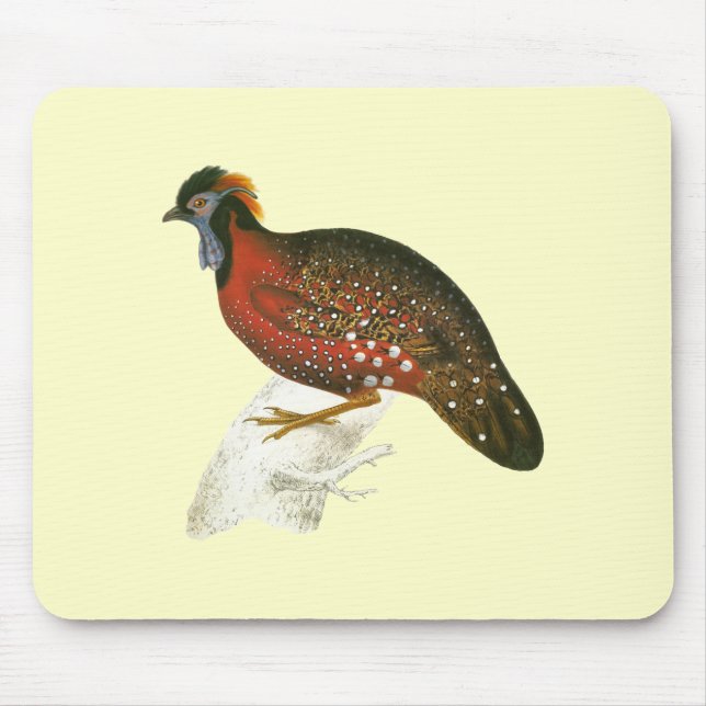Mousepad Faisão Horned carmesim (Frente)
