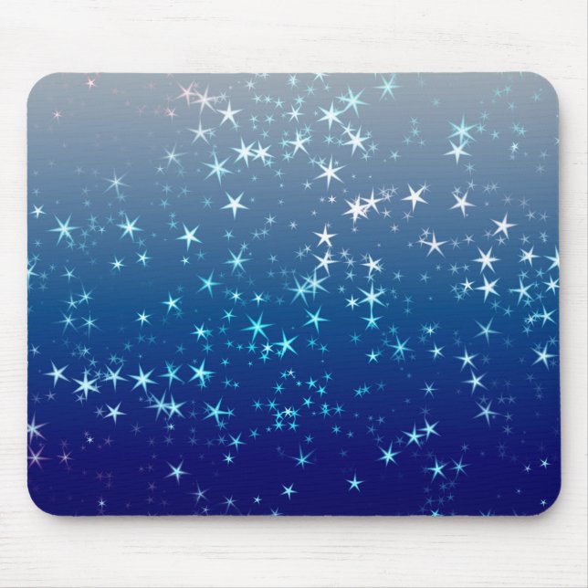 Mousepad Faíscas de Natal Estrelas Céu Azul (Frente)