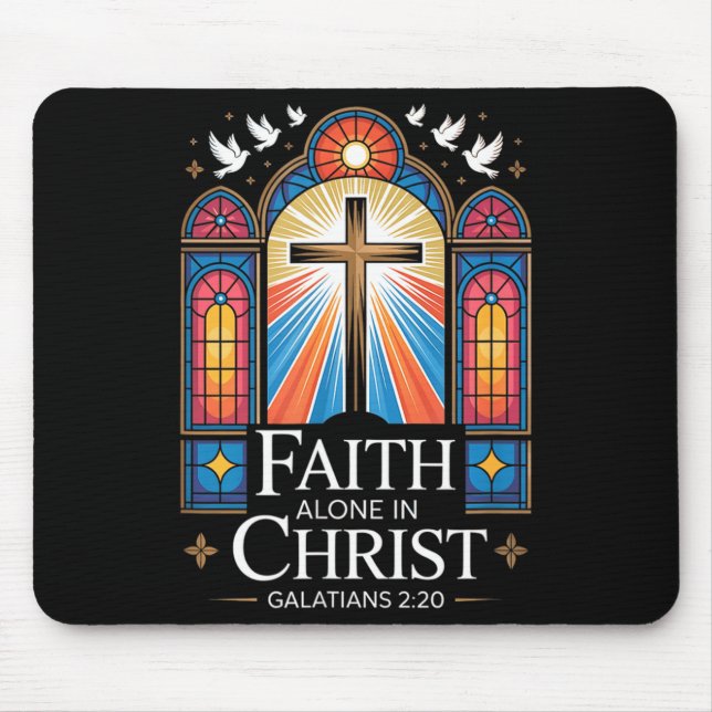 Mousepad Faith Alone In Christ Cross Galatians 2_20  (Frente)