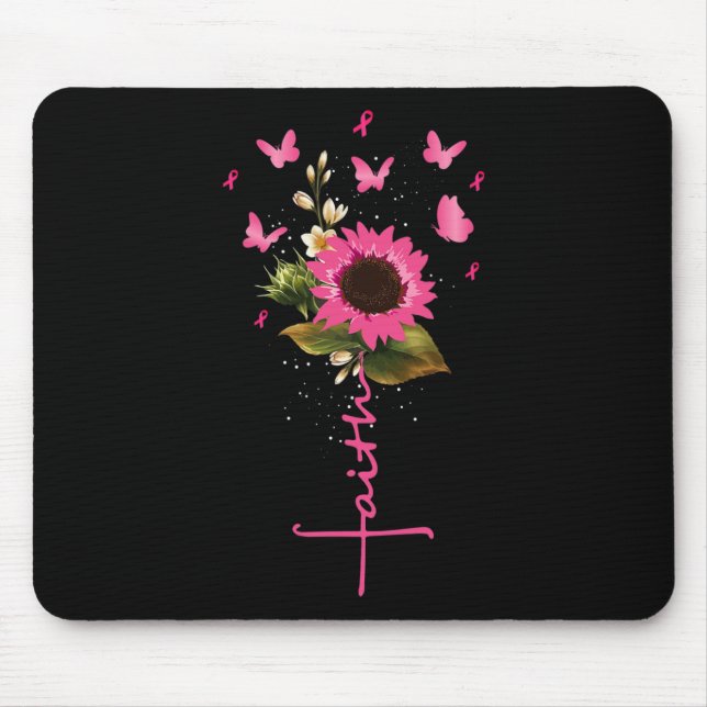 Mousepad Faith Cross Breast Cancer Sensibence Christian Gif (Frente)
