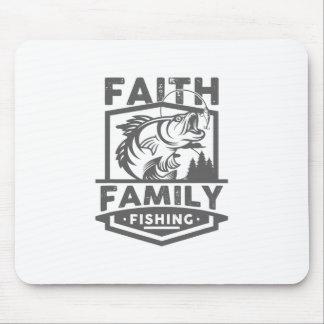 Mousepad Faith Family Fisheries cita Deus Culto Religião R