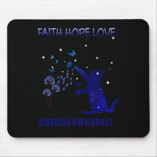Mousepad Faith Hope ama Alopecia Consciência