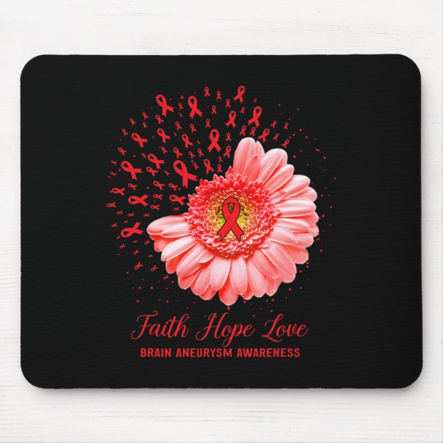 Mousepad Faith Hope ama Aneurisma do Cérebro Sobrevivência  (Frente)