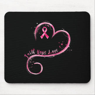 Mousepad Faith Hope ama Awarenes do Cancer de Fita Rosa