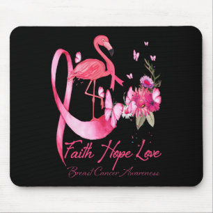 Mousepad Faith Hope ama Cancer de Fama Flamingo Rosa