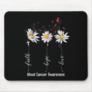 Mousepad Faith Hope ama Cancer Sanguíneo Sensibilização Flo