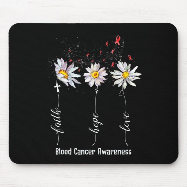 Mousepad Faith Hope ama Cancer Sanguíneo Sensibilização Flo (Frente)