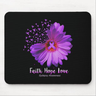 Mousepad Faith Hope ama Consciência Epilepsia Girassol
