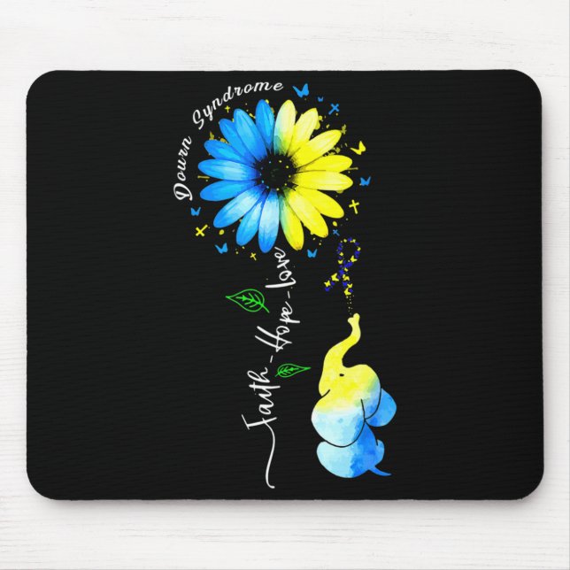 Mousepad Faith Hope ama Conscientização da Síndrome de Down (Frente)