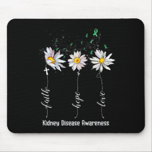 Mousepad Faith Hope ama Doença Renal Sensibilização Flor Gi