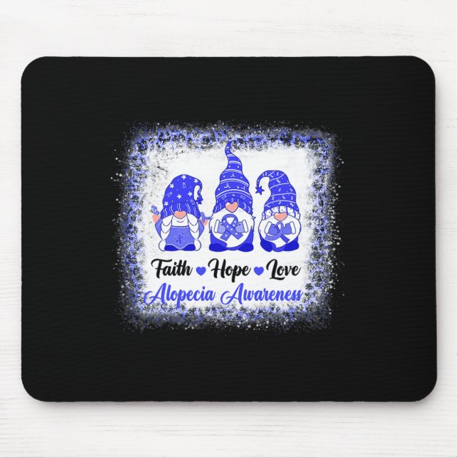 Mousepad Faith Hope ama Gnomos Alopecia Consciência Leopard (Frente)