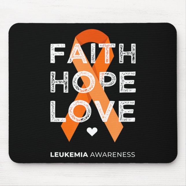 Mousepad Faith Hope ama Laranja Fita Leucemia Aw (Frente)