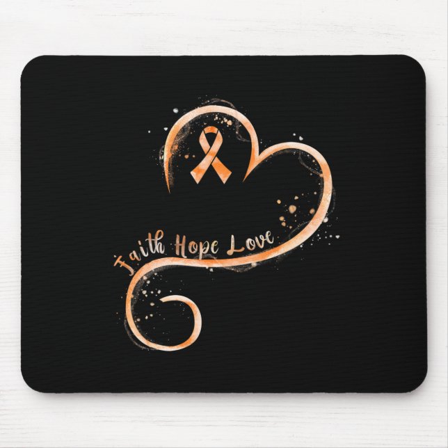 Mousepad Faith Hope ama Leucose Laranja Sensibilização (Frente)