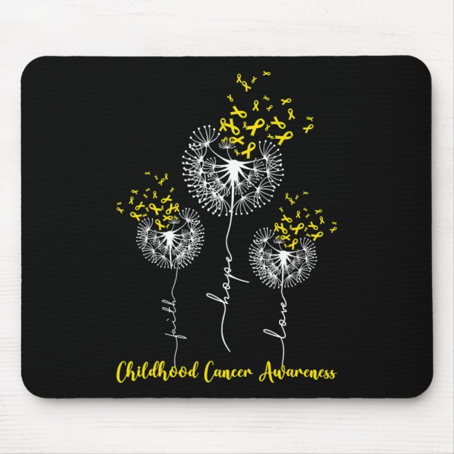 Mousepad Faith Hope ama o Cancer de Infância Dandelion Awar (Frente)