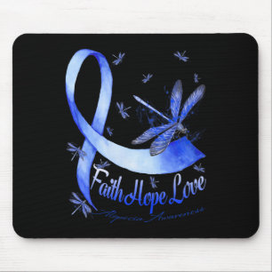 Mousepad Faith Hope Love Alopecia Sensibilização Dragonfly