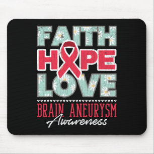 Mousepad Faith Hope Love Brain Aneurysm Apoio à Consciência