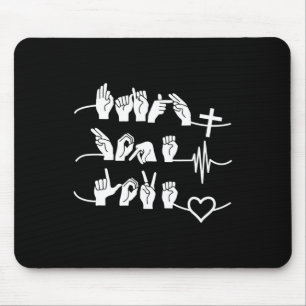 Mousepad Faith Hope Love - Christian Religion Heartbeat Cro