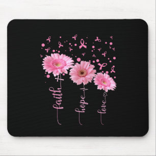Mousepad Faith Hope Love Daisy Pink Ribbon Break Cancer Aw