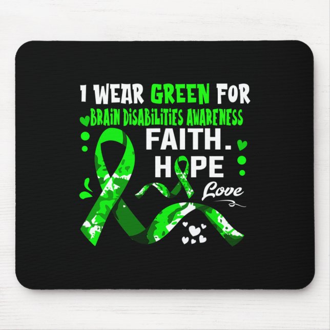 Mousepad Faith Hope Love Eu Visto Verde Para Deficiência Ce (Frente)