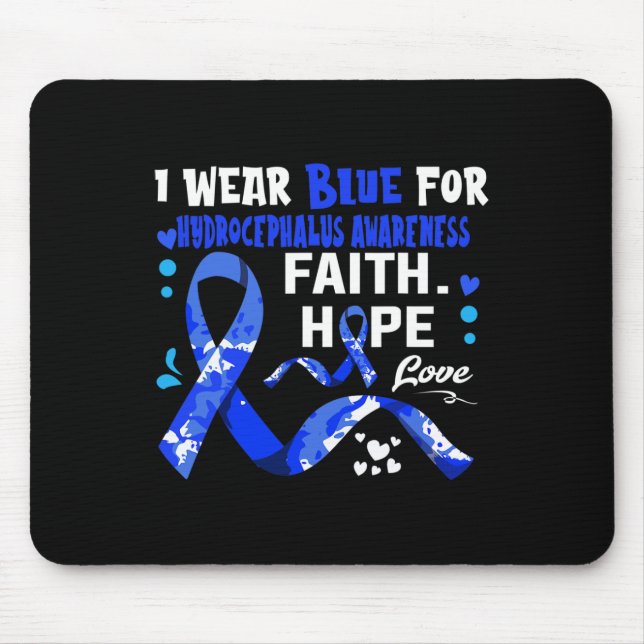 Mousepad Faith Hope Love I Veste Blue For Hydrocephalus Awa (Frente)