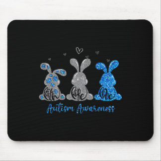 Mousepad Faith Hope Love Leopard Easter Bunny Autism Awaren