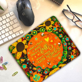 Mousepad Faith Miracle Bonito Floral Bumblebee Irelyn
