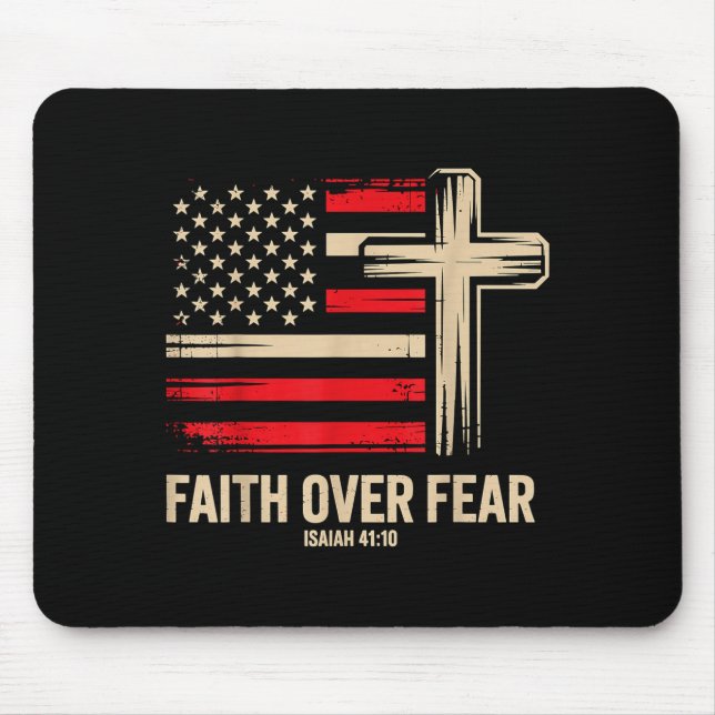 Mousepad Faith Over Fear American Flag  (Frente)