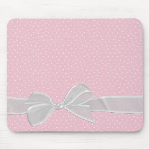 Mousepad Faixa branca de folhas em pontos de pino