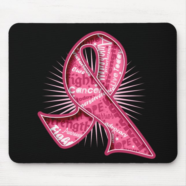 Mousepad Faixa de Marca d'água do Slogan do Cancer da Mama (Frente)