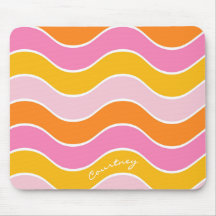Faixa de Onda Retro Rosa Laranja Amarelo Personali