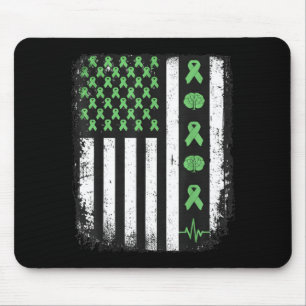 Mousepad faixa verde da bandeira americana conscientização