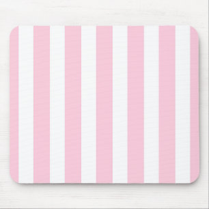 Mousepad Faixa Vertical Cor-de-rosa e branca Chique