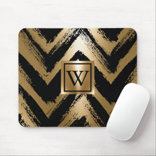 Mousepad Faixas de Pincel Pretas e Ouros