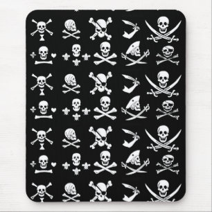 MOUSEPAD FAIXAS DE PIRATAS NEGRAS CRUZADAS, OSSOS CRUZADOS,