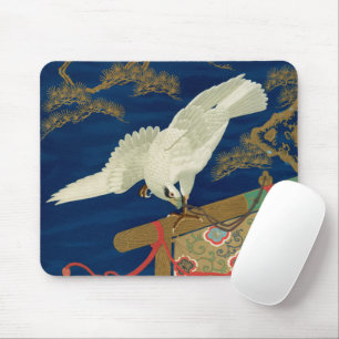 Mousepad Falcão Branco Japonês Vintage Arte G.A. Audsley