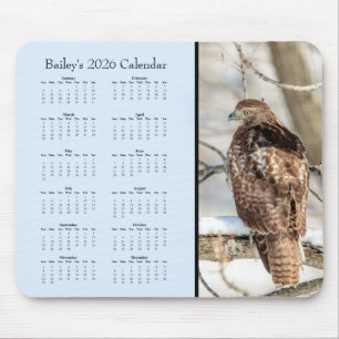 Mousepad Falcão - Calendário personalizável para o ano inte