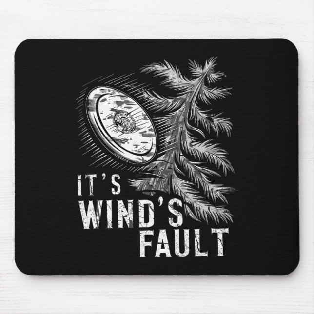 Mousepad Falha do Vento, Disc Golf Vintage Engraçado (Frente)