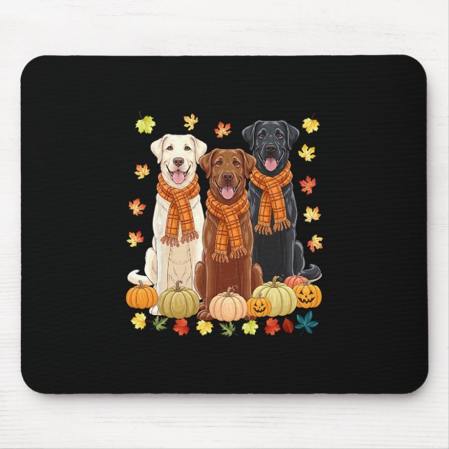 Mousepad Fall Autumn Pumpkin Labrador Retriever Thanksgivin (Frente)