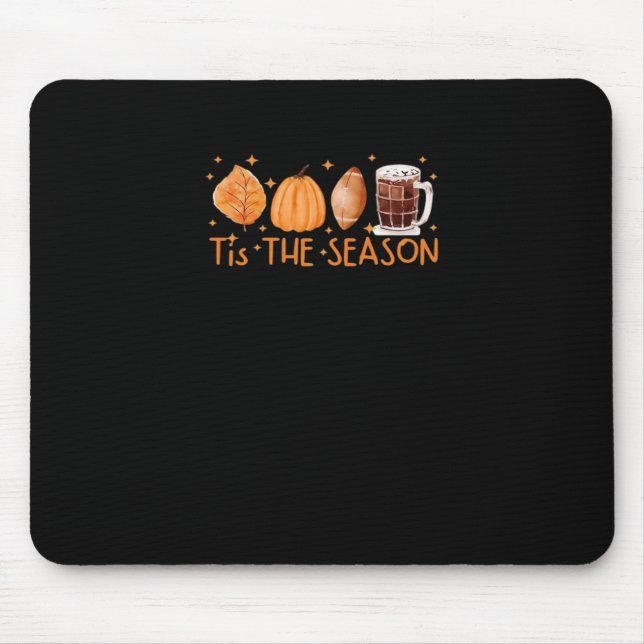 Mousepad Fall Coffee Cute Lover Halloween Bompkin Latri Dri (Frente)
