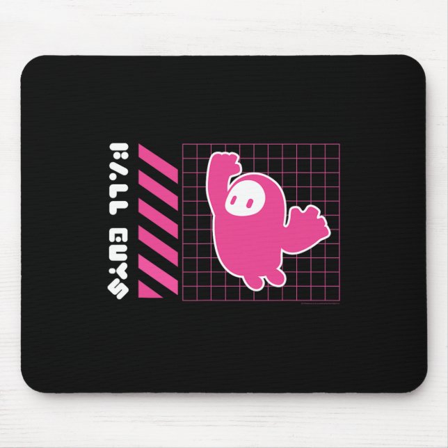 Mousepad Fall Guys Grade Neon Saltando Feijão Vibrações de  (Frente)