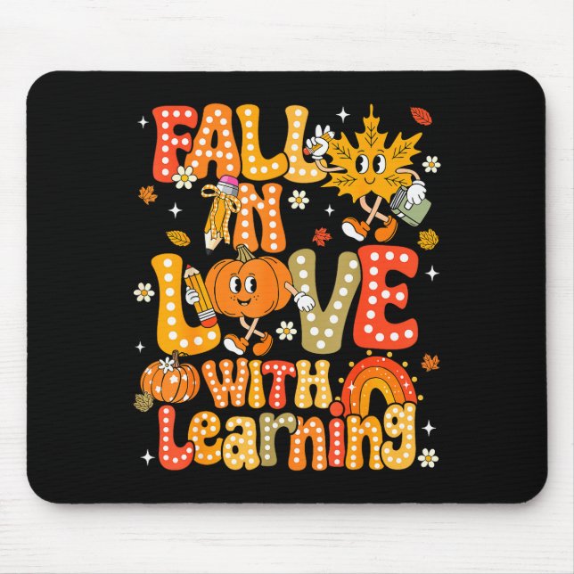 Mousepad Fall In Love With Learning Autumn Thanksgiving Pum (Frente)