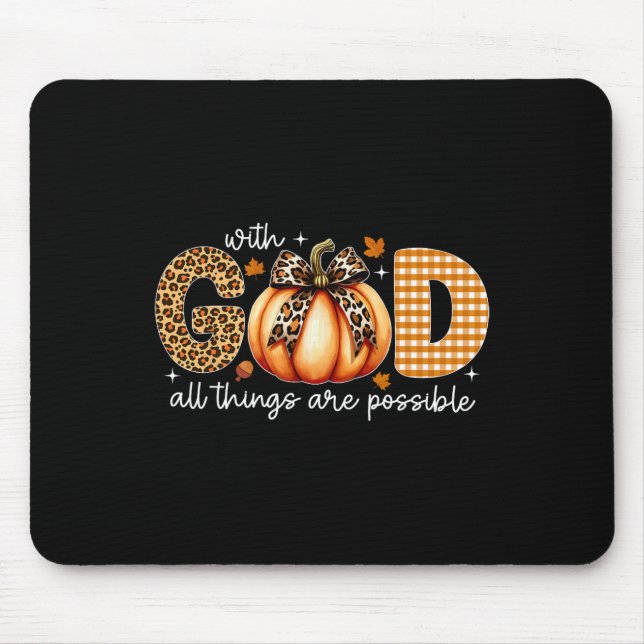 Mousepad Fall Pumpkin S For Women Jesus Christian Thankdom (Frente)