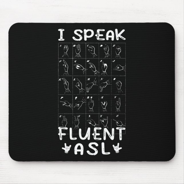 Mousepad Falo fluente ASL - linguagem gestual Sensibilizaçã (Frente)